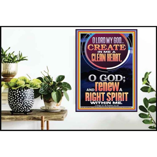 CREATE IN ME A CLEAN HEART  Scriptural Poster Signs  GWPOSTER11990  