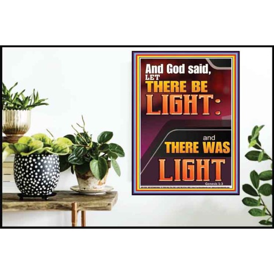 LET THERE BE LIGHT AND THERE WAS LIGHT  Christian Quote Poster  GWPOSTER11998  