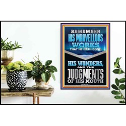 REMEMBER HIS MARVELLOUS WORKS  Christian Wall Décor  GWPOSTER12186  "24X36"