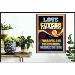 LOVE COVERS A MULTITUDE OF SINS  Christian Art Poster  GWPOSTER12255  "24X36"