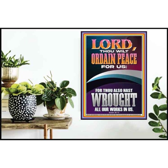 ORDAIN PEACE FOR US O LORD  Christian Wall Art  GWPOSTER12291  