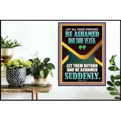 MINE ENEMIES BE ASHAMED AND SORE VEXED  Christian Quotes Poster  GWPOSTER12306  "24X36"
