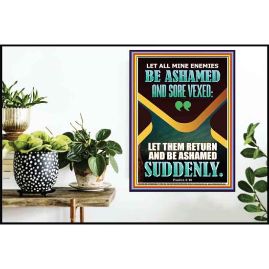 MINE ENEMIES BE ASHAMED AND SORE VEXED  Christian Quotes Poster  GWPOSTER12306  