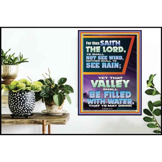 YOUR VALLEY SHALL BE FILLED WITH WATER  Custom Inspiration Bible Verse Poster  GWPOSTER12343  