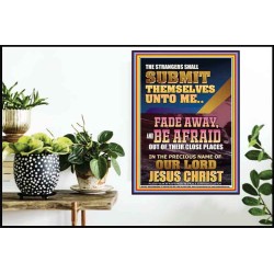 STRANGERS SHALL SUBMIT THEMSELVES UNTO ME  Bible Verse for Home Poster  GWPOSTER12352  "24X36"