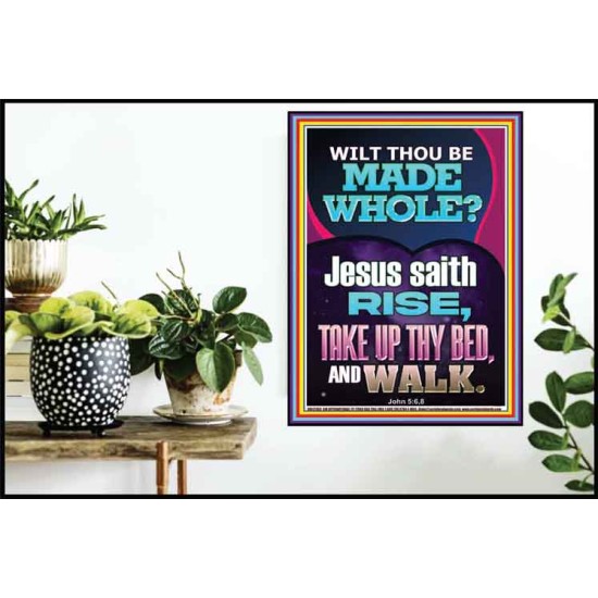 RISE TAKE UP THY BED AND WALK  Bible Verse Poster Art  GWPOSTER12383  