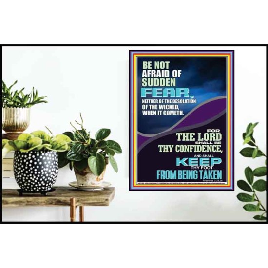 THE LORD SHALL BE THY CONFIDENCE AND KEEP THY FOOT FROM BEING TAKEN  Printable Bible Verse to Poster  GWPOSTER12394  