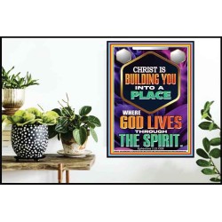 BE UNITED TOGETHER AS A LIVING PLACE OF GOD IN THE SPIRIT  Scripture Poster Signs  GWPOSTER13016  "24X36"