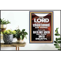 THE LORD HAS NOT GIVEN ME OVER UNTO DEATH  Contemporary Christian Wall Art  GWPOSTER13045  "24X36"
