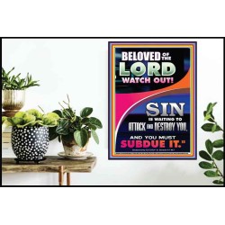 BELOVED WATCH OUT SIN IS ROARING AT YOU  Sanctuary Wall Poster  GWPOSTER9989  "24X36"