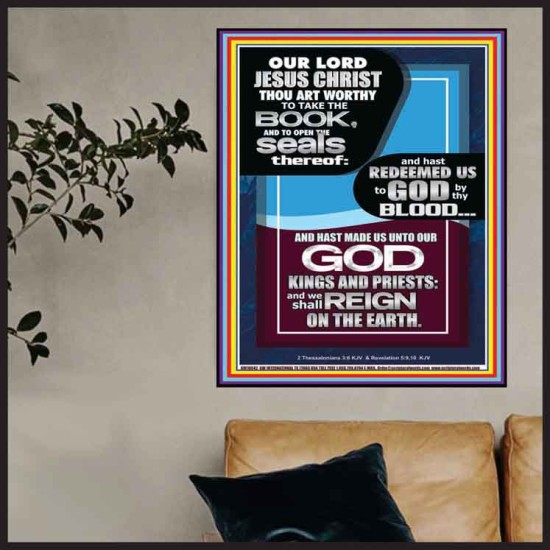 HAS REDEEMED US TO GOD BY THE BLOOD OF THE LAMB  Modern Art Poster  GWPOSTER10042  