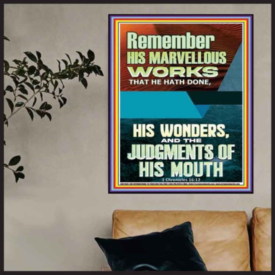 HIS MARVELLOUS WONDERS AND THE JUDGEMENTS OF HIS MOUTH  Custom Modern Wall Art  GWPOSTER11839  
