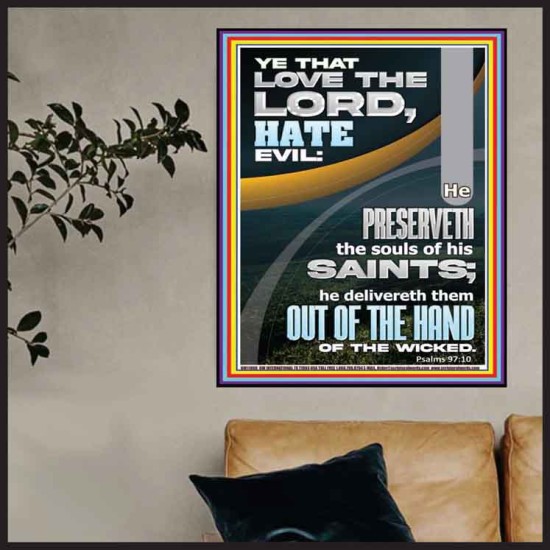 THE LORD PRESERVETH THE SOULS OF HIS SAINTS  Inspirational Bible Verse Poster  GWPOSTER11866  