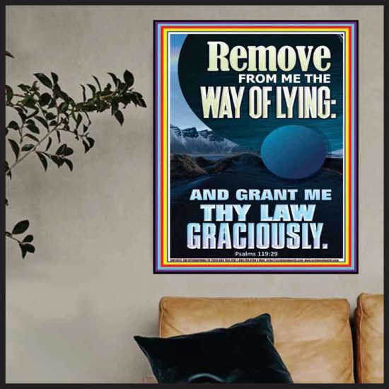 REMOVE FROM ME THE WAY OF LYING  Bible Verse for Home Poster  GWPOSTER11873  