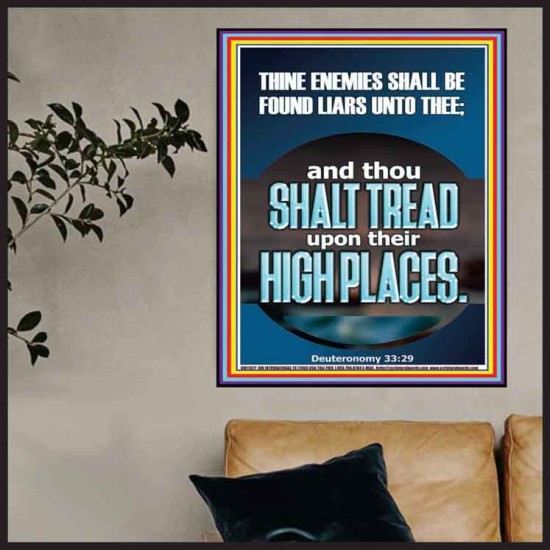 THINE ENEMIES SHALL BE FOUND LIARS UNTO THEE  Printable Bible Verses to Poster  GWPOSTER11877  