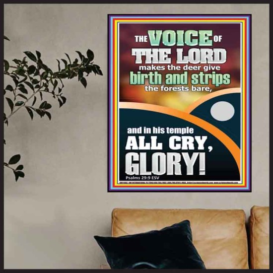 THE VOICE OF THE LORD MAKES THE DEER GIVE BIRTH  Christian Poster Wall Art  GWPOSTER11982  