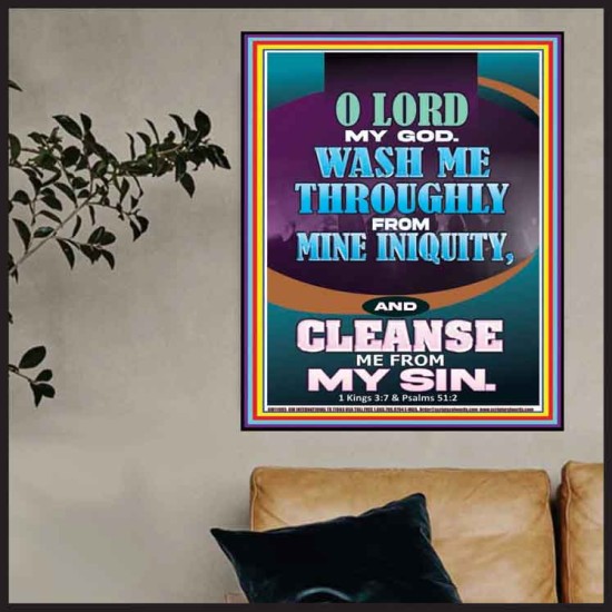 WASH ME THOROUGLY FROM MINE INIQUITY  Scriptural Verse Poster   GWPOSTER11985  