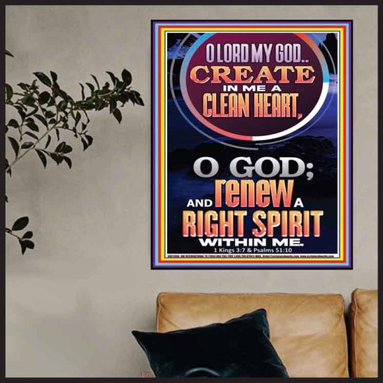 CREATE IN ME A CLEAN HEART  Scriptural Poster Signs  GWPOSTER11990  