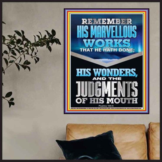 REMEMBER HIS MARVELLOUS WORKS  Christian Wall Décor  GWPOSTER12186  