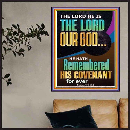 HE HATH REMEMBERED HIS COVENANT FOR EVER  Modern Christian Wall Décor  GWPOSTER12187  