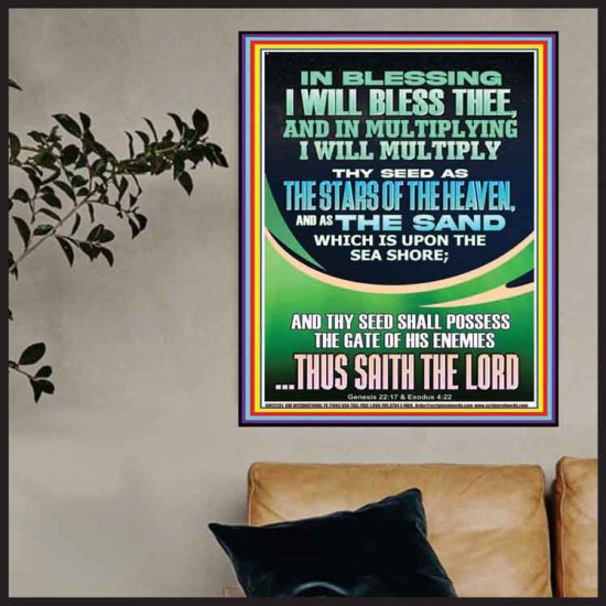 IN BLESSING I WILL BLESS THEE  Contemporary Christian Print  GWPOSTER12201  