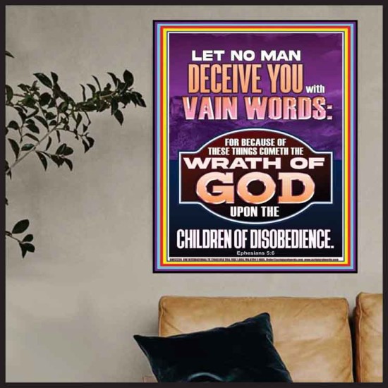 LET NO MAN DECEIVE YOU WITH VAIN WORDS  Church Picture  GWPOSTER12226  