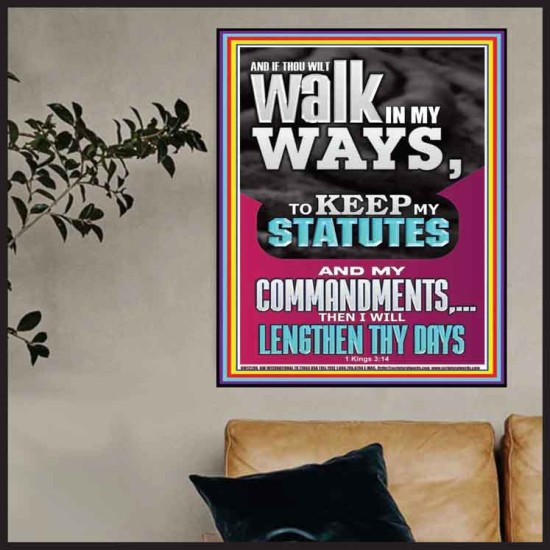 WALK IN MY WAYS AND KEEP MY COMMANDMENTS  Wall & Art Décor  GWPOSTER12296  