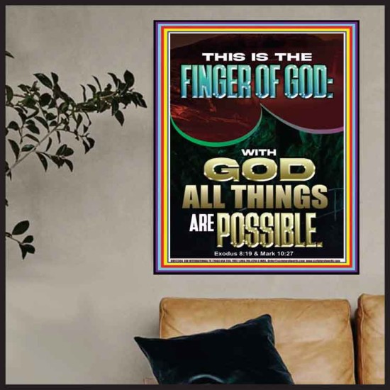 BY THE FINGER OF GOD ALL THINGS ARE POSSIBLE  Décor Art Work  GWPOSTER12304  