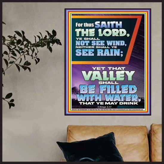YOUR VALLEY SHALL BE FILLED WITH WATER  Custom Inspiration Bible Verse Poster  GWPOSTER12343  
