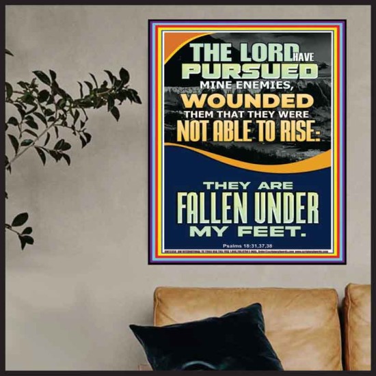 MY ENEMIES ARE FALLEN UNDER MY FEET  Bible Verse for Home Poster  GWPOSTER12350  