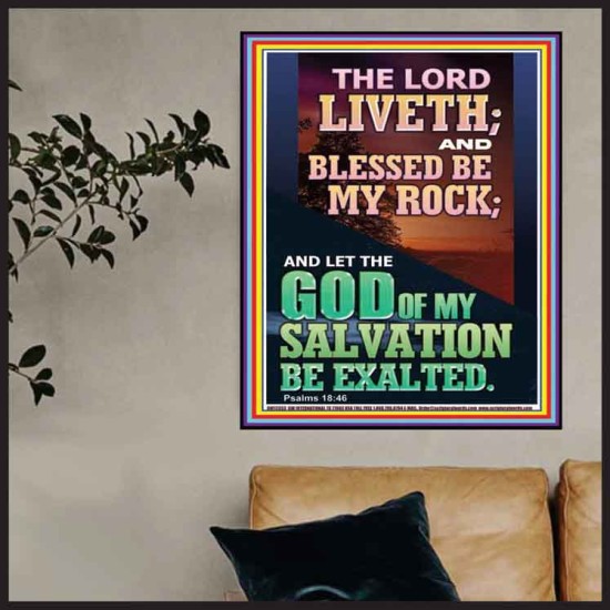 BLESSED BE MY ROCK GOD OF MY SALVATION  Bible Verse for Home Poster  GWPOSTER12353  