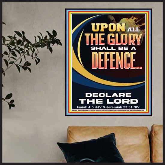 THE GLORY OF GOD SHALL BE THY DEFENCE  Bible Verse Poster  GWPOSTER13013  