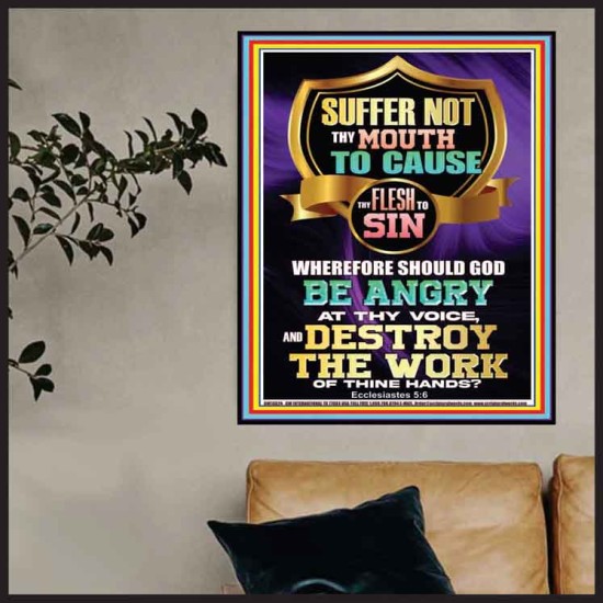 CONTROL YOUR MOUTH AND AVOID ERROR OF SIN AND BE DESTROY  Christian Quotes Poster  GWPOSTER13024  