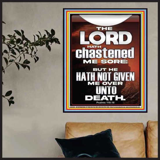 THE LORD HAS NOT GIVEN ME OVER UNTO DEATH  Contemporary Christian Wall Art  GWPOSTER13045  