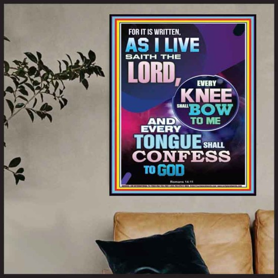IN JESUS NAME EVERY KNEE SHALL BOW  Unique Scriptural Poster  GWPOSTER9465  