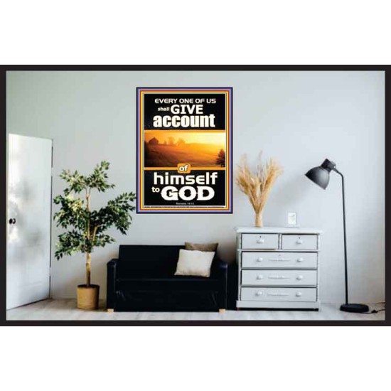 WE SHALL ALL GIVE ACCOUNT OF OUR LIFE TO GOD  Scriptural Décor Poster  GWPOSTER10069  