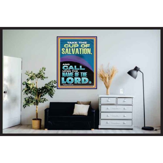 TAKE THE CUP OF SALVATION AND CALL UPON THE NAME OF THE LORD  Modern Wall Art  GWPOSTER11818  