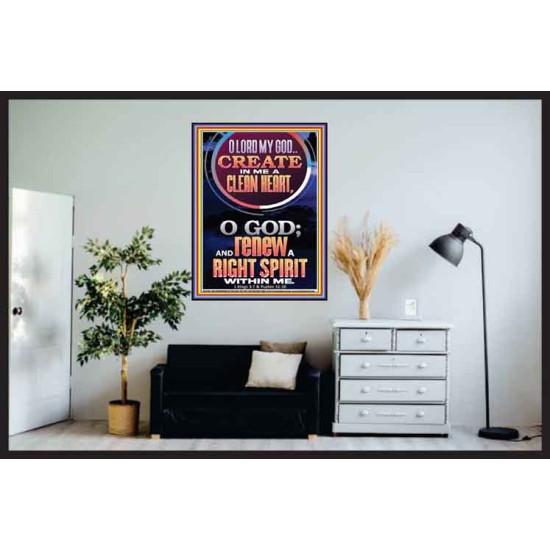 CREATE IN ME A CLEAN HEART  Scriptural Poster Signs  GWPOSTER11990  
