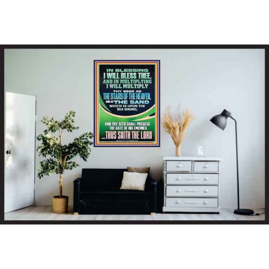 IN BLESSING I WILL BLESS THEE  Contemporary Christian Print  GWPOSTER12201  