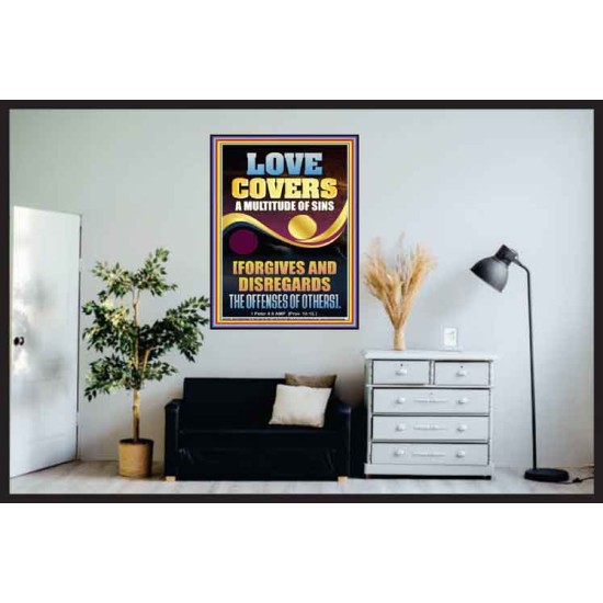 LOVE COVERS A MULTITUDE OF SINS  Christian Art Poster  GWPOSTER12255  