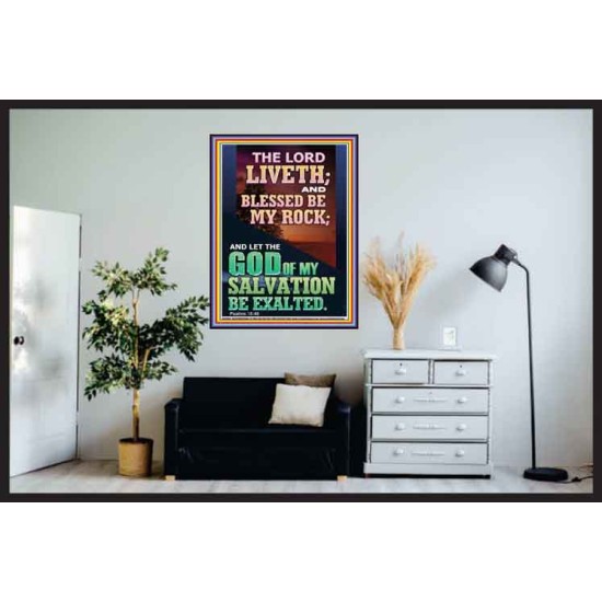 BLESSED BE MY ROCK GOD OF MY SALVATION  Bible Verse for Home Poster  GWPOSTER12353  