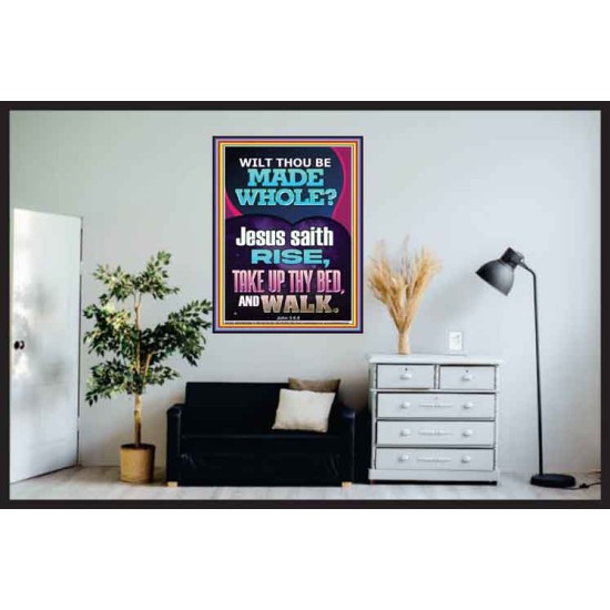 RISE TAKE UP THY BED AND WALK  Bible Verse Poster Art  GWPOSTER12383  