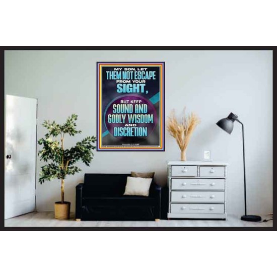 KEEP SOUND AND GODLY WISDOM AND DISCRETION  Bible Verse for Home Poster  GWPOSTER12390  