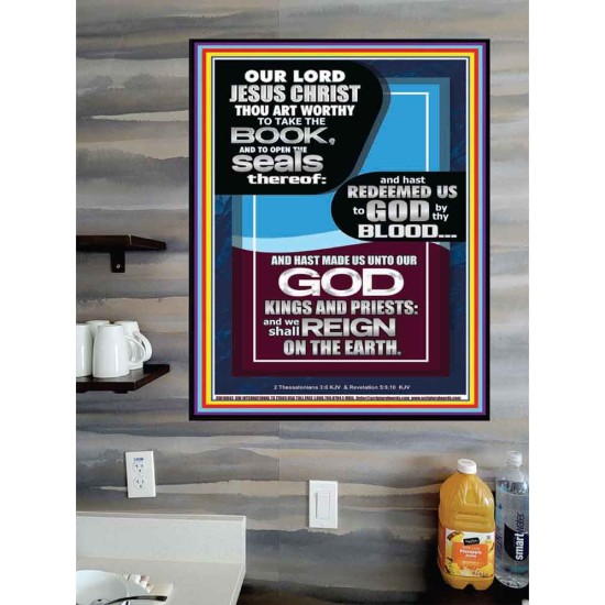 HAS REDEEMED US TO GOD BY THE BLOOD OF THE LAMB  Modern Art Poster  GWPOSTER10042  