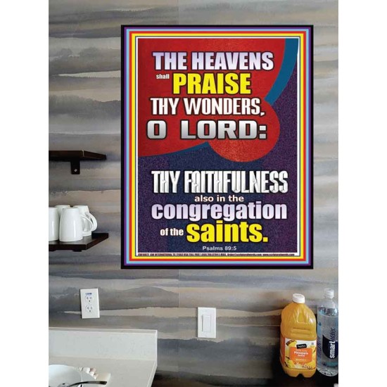 THE HEAVENS SHALL PRAISE THY WONDERS O LORD ALMIGHTY  Christian Quote Picture  GWPOSTER10072  