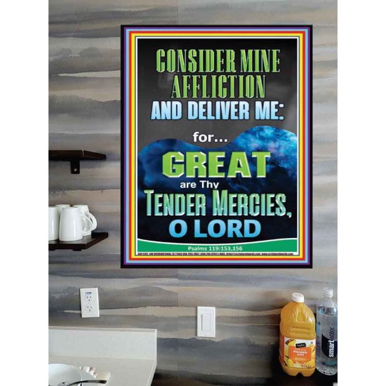 CONSIDER MINE AFFLICTION O LORD MY GOD  Christian Quote Poster  GWPOSTER11782  