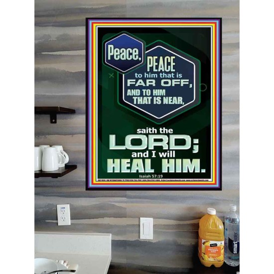 PEACE PEACE TO HIM THAT IS FAR OFF AND NEAR  Christian Wall Art  GWPOSTER11806  