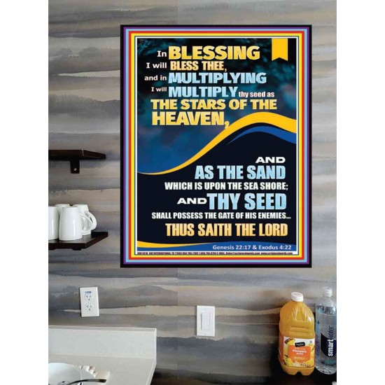 IN BLESSING I WILL BLESS THEE  Modern Wall Art  GWPOSTER11816  