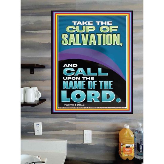 TAKE THE CUP OF SALVATION AND CALL UPON THE NAME OF THE LORD  Modern Wall Art  GWPOSTER11818  