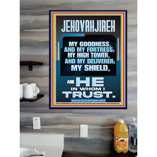 JEHOVAH JIREH MY GOODNESS MY FORTRESS MY HIGH TOWER MY DELIVERER MY SHIELD  Sanctuary Wall Poster  GWPOSTER11934  